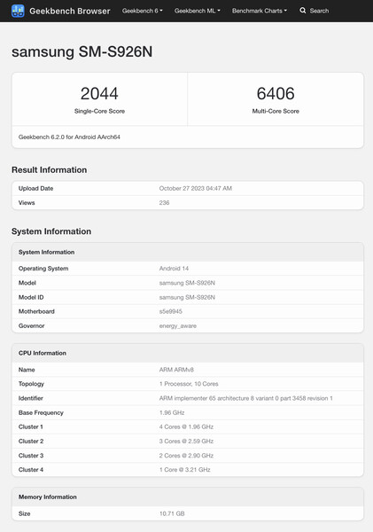 (Źródło obrazu: Geekbench)