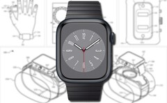 Zegarek Apple w patencie posiada odłączaną obudowę dla zwiększenia funkcjonalności. (Źródło obrazu: Apple (Watch Series 8)/USPTO - edytowane)