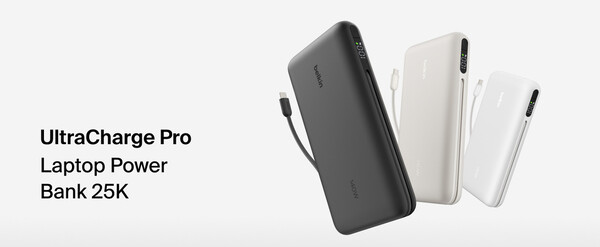 Belkin UltraCharge Pro Laptop Power Bank 25K jest dostępny tylko w kolorze czarnym, mimo że powyższy obrazek pokazuje trzy opcje kolorystyczne.