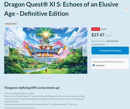 Zastrzeżenia dotyczące Dragon Quest XI S: Echoes of an Elusive Age - Definitive Edition w wersji Switch