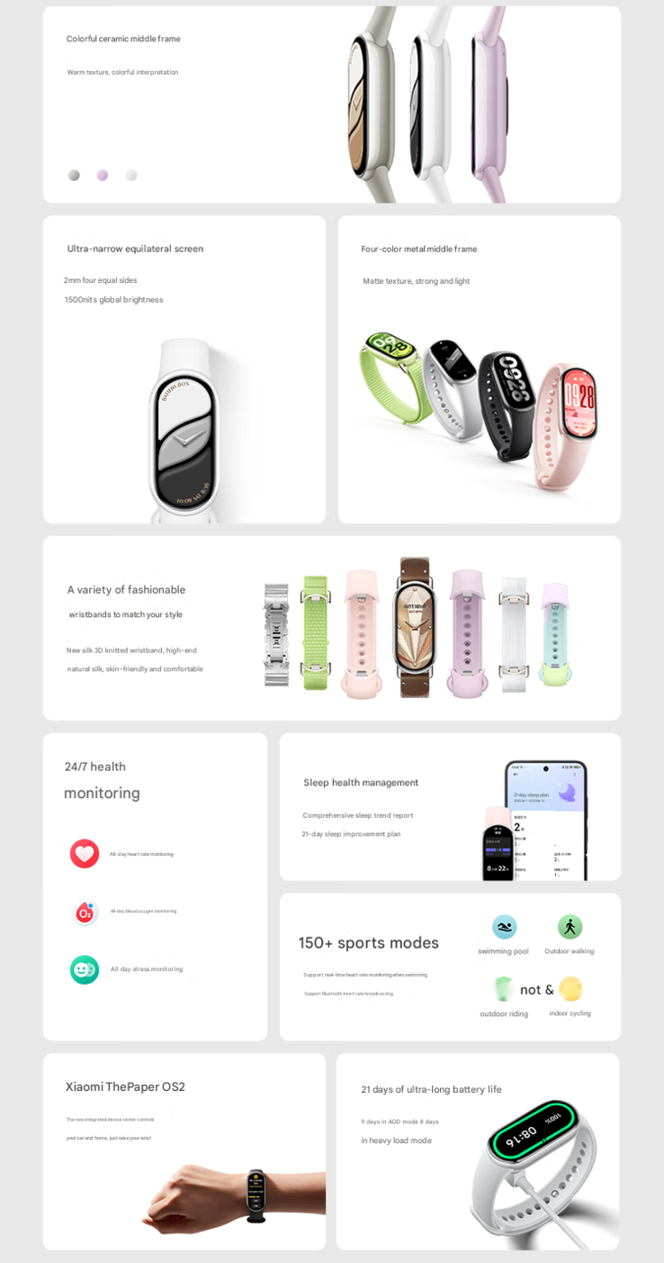 Główne zalety Xiaomi Smart Band 10 (źródło obrazu: Xiaomi - przetłumaczone maszynowo)