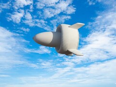 Turbina wiatrowa S1500 na niebie (źródło zdjęcia: People&#039;s Daily, Chiny; edycja AI)