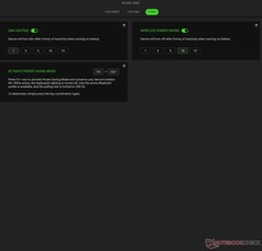 Ustawienia zasilania Razer Joro Synapse