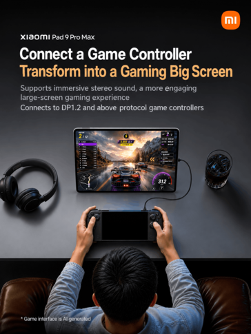 Gra na Xiaomi Pad 9 Pro Max z wykorzystaniem kontrolera