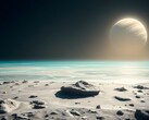 Obraz przedstawiający ocean i planetę w kosmosie. (Źródło zdjęcia: Kyraxys - Pixabay)