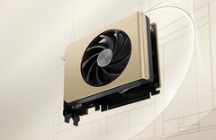 Kompaktowa karta graficzna MSI GeForce RTX 5050 Inspire ITX charakteryzuje się elegancką, złotą obudową (źródło zdjęcia: MSI)