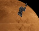 Artystyczne wrażenie orbitera ExoMars 2016 Trace Gas Orbiter na Marsie