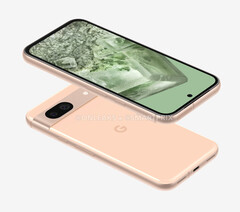 Google podobno opracowało wykończenia Pixel 8a Bay, Mint, Obsidian i Porcelain, te ostatnie na zdjęciu. (Źródło obrazu: @OnLeaks i SmartPrix)