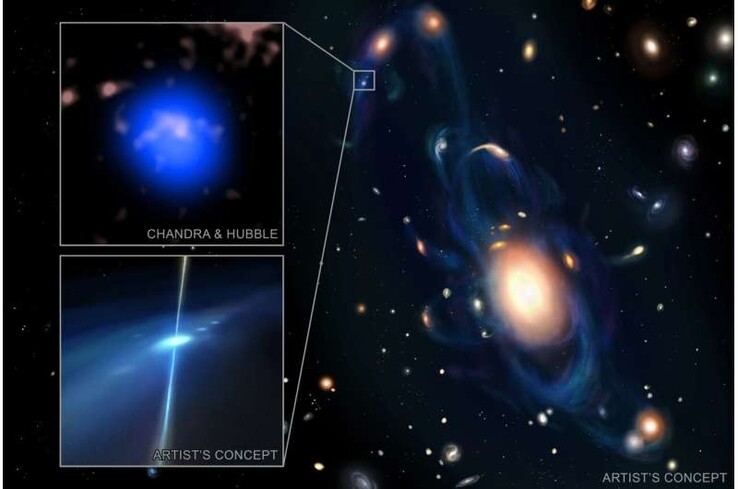 Ilustracja artystyczna przedstawiająca zderzenie tych dwóch gwiazd neutronowych.