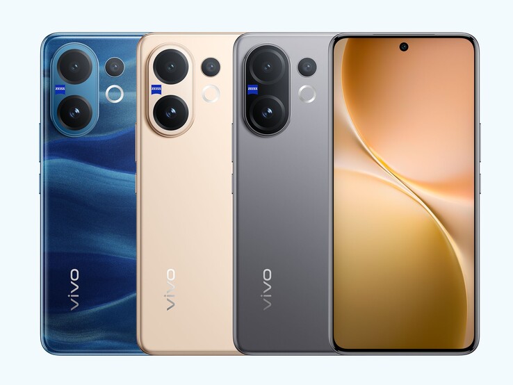 Smartfon Vivo V60 jest dostępny w kolorach mglistej szarości, księżycowego błękitu i pomyślnego złota (źródło zdjęcia: Vivo)