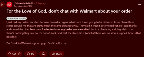 Walmart anulował zamówienie Switch 2 w przedsprzedaży#2 (źródło obrazu: zrzut ekranu, subreddit Nintendo Switch 2)