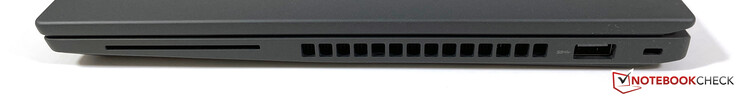 Po prawej stronie: Czytnik SmartCard (opcjonalnie), USB-A 3.2 Gen.1 (5 GBit/s), gniazdo Kensington Nano