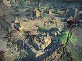 Ilustracja przedstawiająca bitwę w grze „Age of Wonders: Planetfall”.