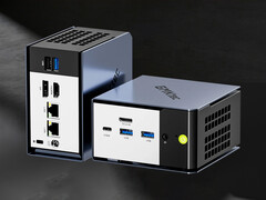 Cena NucBox K16 zaczyna się od 679,99 dolarów. Na zdjęciu: zdjęcie promocyjne przedstawiające porty mini PC. (Źródło zdjęcia: GMK)