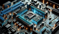 Płyta główna PCIe 7.0 przyszłości (źródło: obraz wygenerowany przez DALL-E 3)