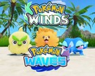 Przedstawiono baner przedstawiający startery z gry „Pokémon Winds and Waves”
