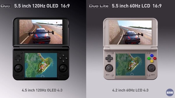 Model Retroid Pocket Duo będzie wyposażony w wyświetlacze OLED o częstotliwości odświeżania 120 Hz, natomiast model Pocket Duo Lite – w panele LCD o częstotliwości odświeżania 60 Hz.