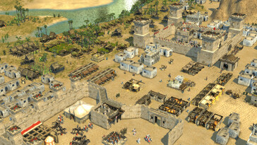 Obraz przedstawiający miasto w grze „Stronghold Crusader 2”.