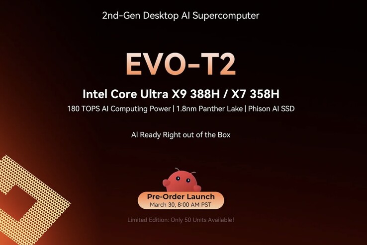 Zamówienia przedpremierowe na gamingowy mini PC GMKtec Evo-T2 rozpoczną się jeszcze w tym miesiącu.