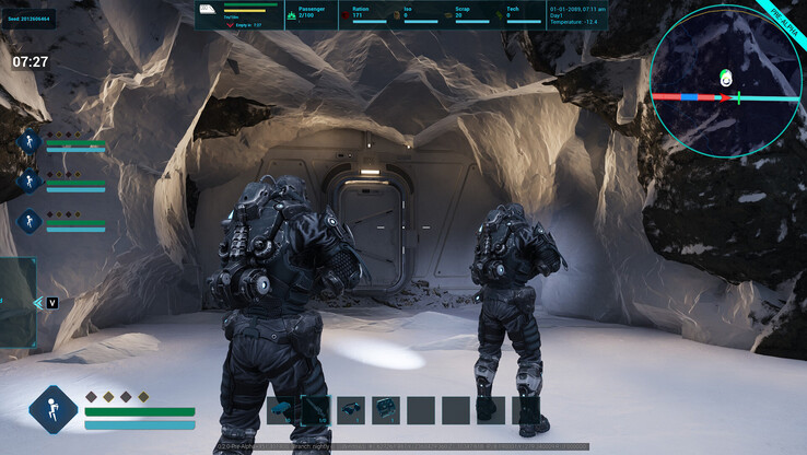 Zrzut ekranu przedstawiający graczy zgromadzonych przed jaskinią w lochu w Everrail (źródło obrazu: SteamDB)