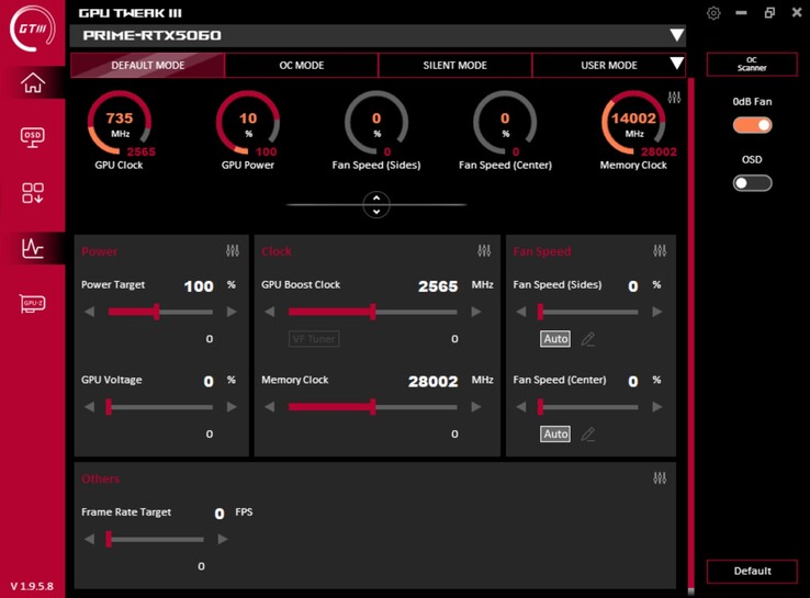 GPU Tweak III (tryb standardowy)