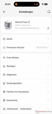 Menu z wieloma ustawieniami
