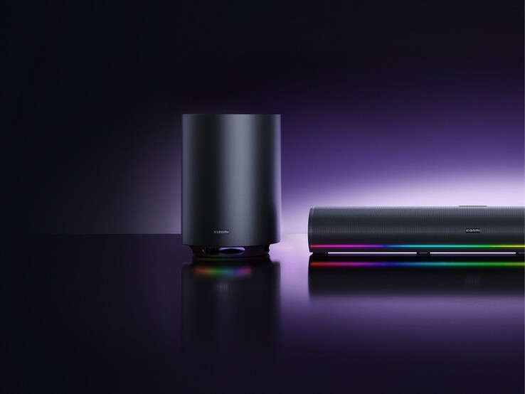 Zdjęcie zestawu Xiaomi Desktop Speaker Pro Set z oświetleniem RGB.