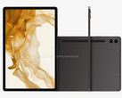 Oczekuje się, że Galaxy Tab S9 FE Plus zostanie wprowadzony na rynek jeszcze w tym roku z 12,4-calowym wyświetlaczem. (Źródło obrazu: @OnLeaks &amp; WolfofTablet)
