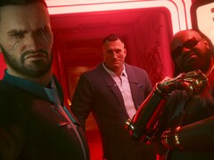 Bohater Cyberpunk 2077 &quot;V&quot; po lewej, Jackie w środku i Dexter DeShawn po prawej. (Źródło zdjęcia: CD Projekt Red)