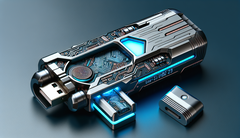 Bezpieczna pamięć flash USB (wygenerowana przy użyciu DALL-E 3)