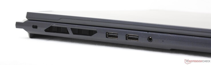 Po lewej: Kensington Lock, 2x USB-A 3.2 Gen. 2, zestaw słuchawkowy 3,5 mm