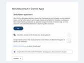 Strona ustawień Google przedstawiająca przełącznik „Zachowaj aktywność” w pozycji włączonej