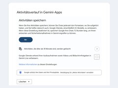Strona ustawień Google przedstawiająca przełącznik „Zachowaj aktywność” w pozycji włączonej