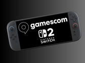 Nintendo Switch 2 pokazujące logo Gamescom (źródło obrazu: Gamescom, Nintendo of America z poprawkami)