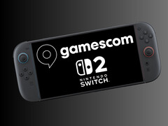 Nintendo Switch 2 pokazujące logo Gamescom (źródło obrazu: Gamescom, Nintendo of America z poprawkami)