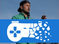Logo Stop Killing Games przed wiceprzewodniczącym Parlamentu Europejskiego Nicolae Ștefănuță