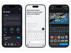 iPhone&#039;y pokazujące SmartGym, Stoic i VLLO z funkcjami Apple Intelligence. (Źródło obrazu: Apple Newsroom)