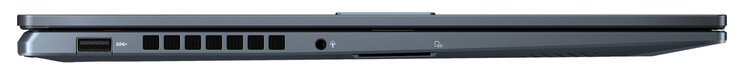 Lewa strona USB 3.2 Gen 1 (USB-A), audio combo, czytnik kart SD