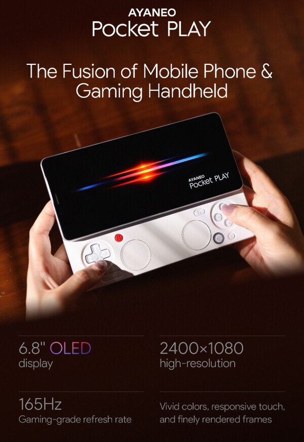 Ayaneo Pocket Play będzie miał częstotliwość odświeżania 165 Hz. (Źródło obrazu: Ayaneo)