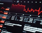 Cyfrowy panel giełdowy służący do monitorowania sytuacji finansowej.
