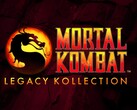 Mortal Kombat: Legacy Kollection przedstawiające kultowy emblemat smoka z czerwonym i żółtym tekstem gradientowym na ciemnym, popękanym tle (źródło obrazu: Warner Bros. Games / NetherRealm Studios)