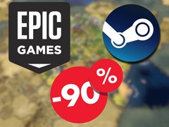 Gra Sid Meier's Civilization VI jest obecnie przeceniona o 90% zarówno na Steamie, jak i w Epic Games Store. (Źródło obrazu: Steam / Epic Games)
