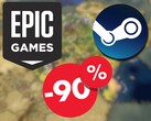 Gra Sid Meier's Civilization VI jest obecnie przeceniona o 90% zarówno na Steamie, jak i w Epic Games Store. (Źródło obrazu: Steam / Epic Games)