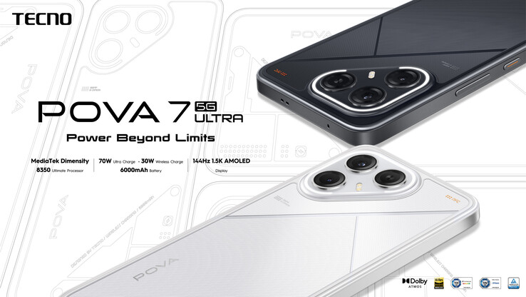 Tecno Pova 7 Ultra 5G ma 6,78-calowy wyświetlacz AMOLED o rozdzielczości 1,5K (źródło obrazu: Tecno)