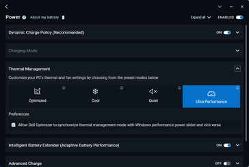 Ustawienia profilu zasilania Dell Optimizer