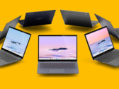 Chromebooki wyprodukowane w ramach nowej inicjatywy Google Chromebook Plus mają mocniejsze specyfikacje niż to, co zwykle widać w świecie ChromeOS. (Zdjęcie: Google Chrome, logo Intel, AMD i Ryzen, z modyfikacjami)