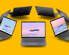 Chromebooki wyprodukowane w ramach nowej inicjatywy Google Chromebook Plus mają mocniejsze specyfikacje niż to, co zwykle widać w świecie ChromeOS. (Zdjęcie: Google Chrome, logo Intel, AMD i Ryzen, z modyfikacjami)