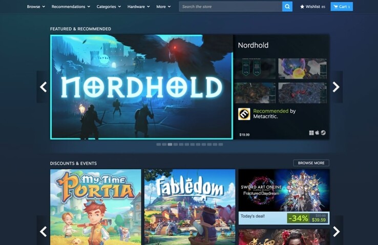 Sklep Steam ma teraz nowy, centralny pasek menu (źródło obrazu: Steam)
