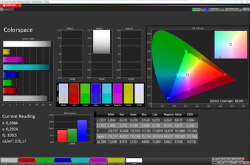 Przestrzeń kolorów (docelowa przestrzeń kolorów: sRGB; profil: Profesjonalny, Standardowy)