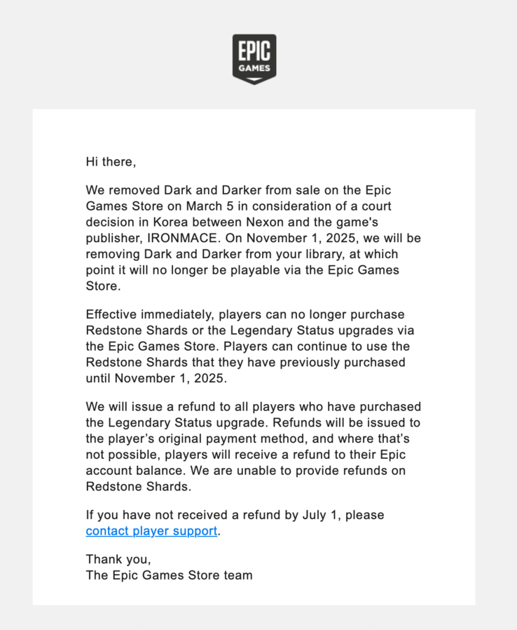 (Źródło obrazu: Epic Games Store za pośrednictwem poczty elektronicznej)